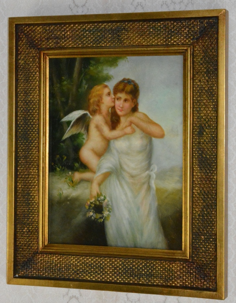 Obraz - Dáma s amorkem - olej na desce