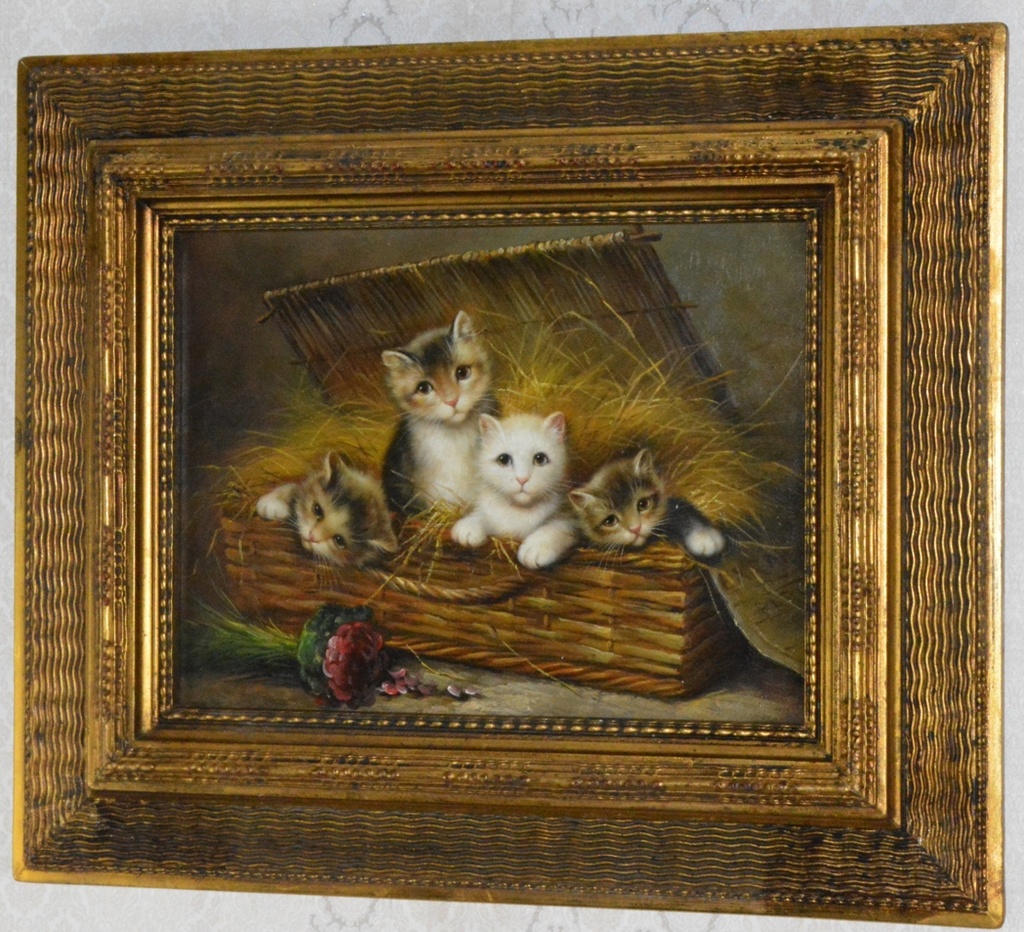 Obraz - Koťata - olej na desce