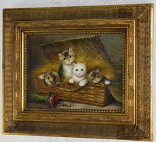 Obraz - Koťata - olej na desce
