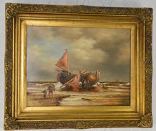 Obraz - Loď na souši - olej na desce