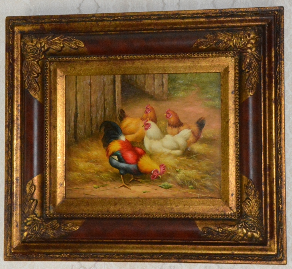 Obraz - Na dvorku - olej na desce