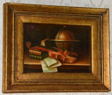Obraz - Zátiší s houslemi - olej na desce
