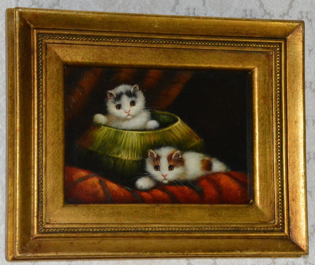 Obraz - Koťata- olej na desce