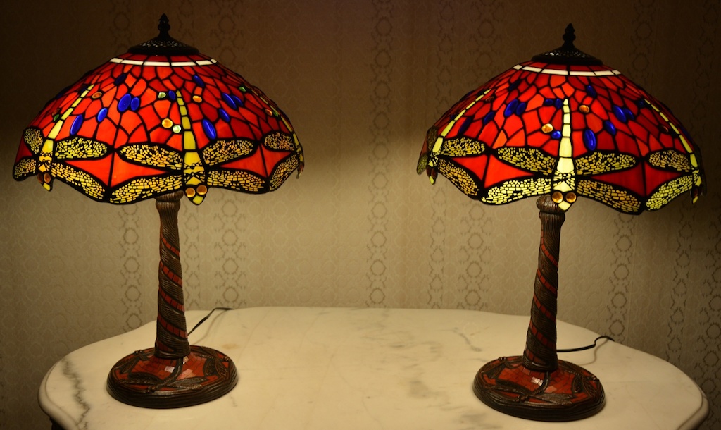 Tiffany lampy s vážkami - pár