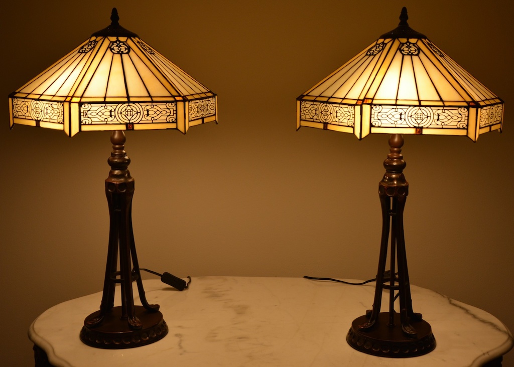 Tiffany lampy - Art deco - pár
