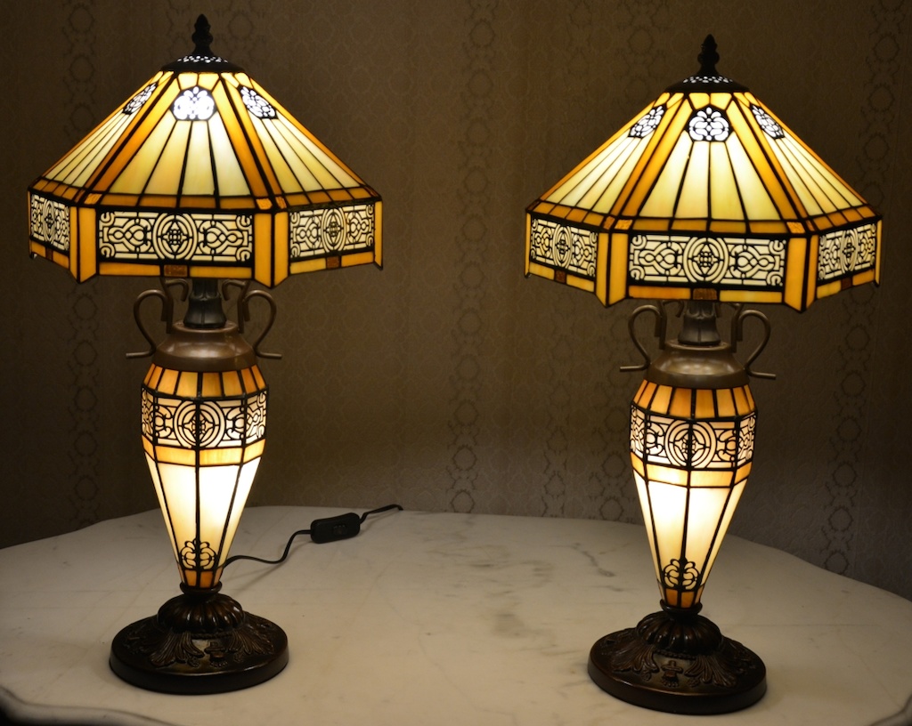 Tiffany lampy - Art deco - pár