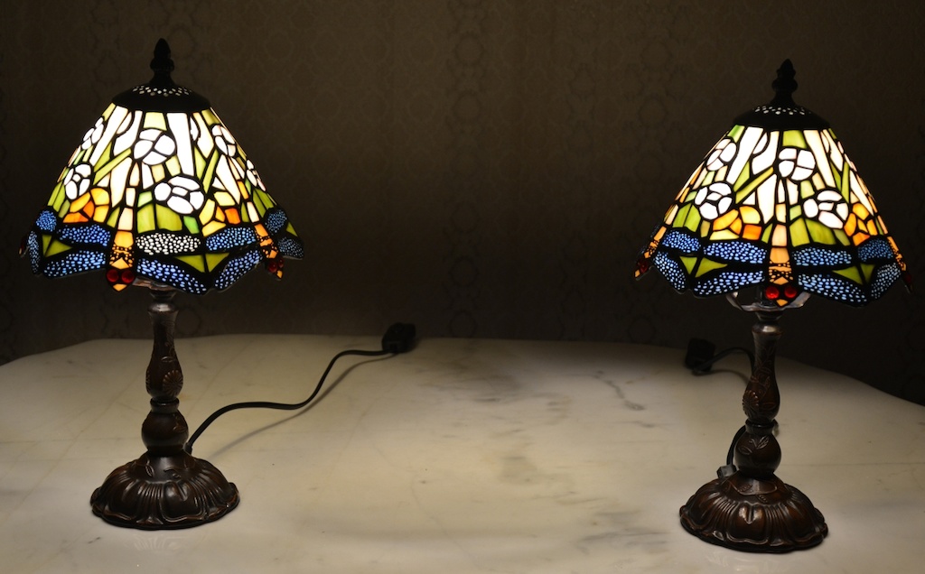 Tiffany lampy s vážkami - pár
