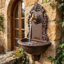 Zahradní litinové umyvadlo - výlevka s kohoutem