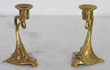 Bronzové secesní svícny - pár