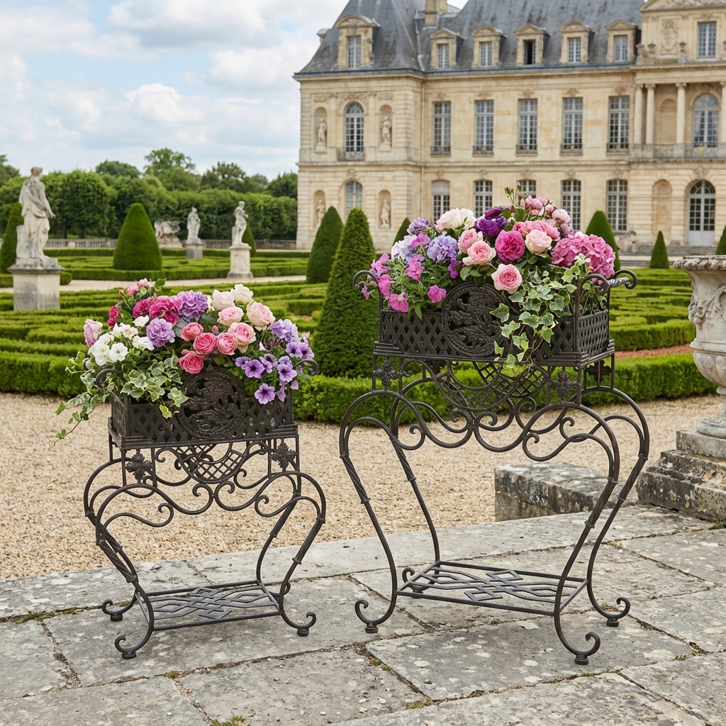 Retro kovové květníky - set