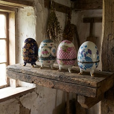 Signované porcelánové dózy - set 4 kusů 