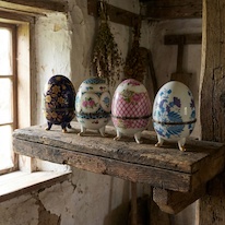 Signované porcelánové dózy - set 4 kusů 