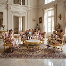 Zámecký salon - sedací souprava - 4 části 