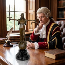 Bronzová soška - Justicia na mramoru