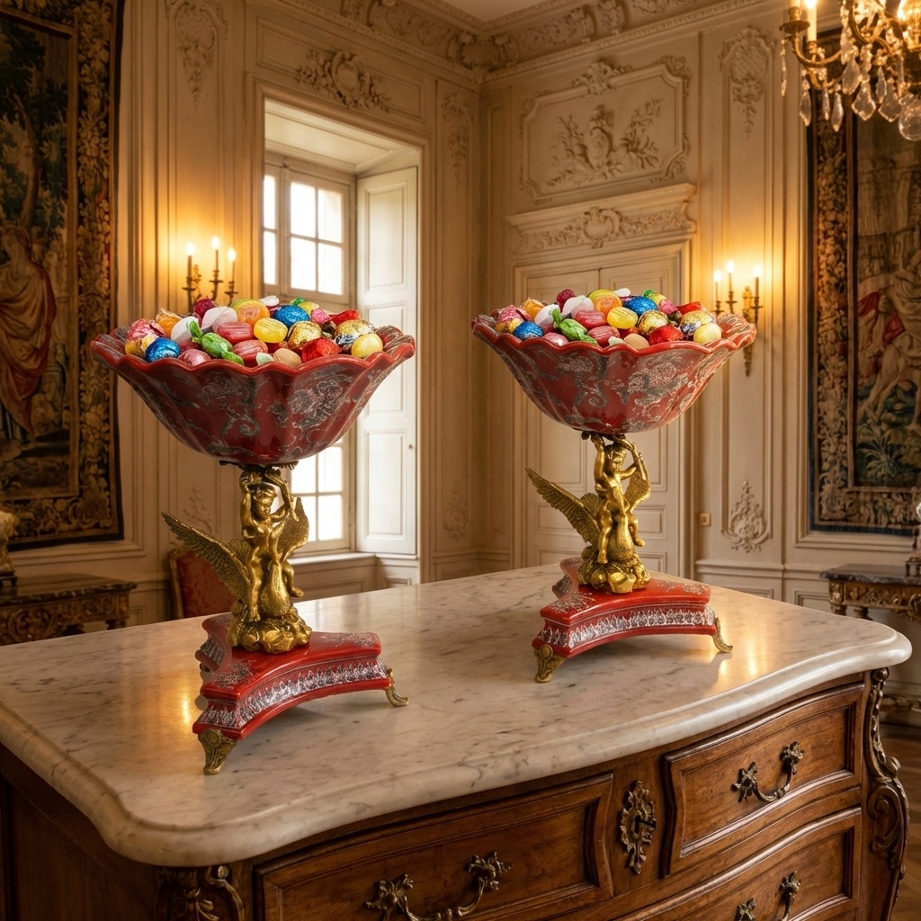 Zámecká mísa s chlapcem - porcelán + bronz