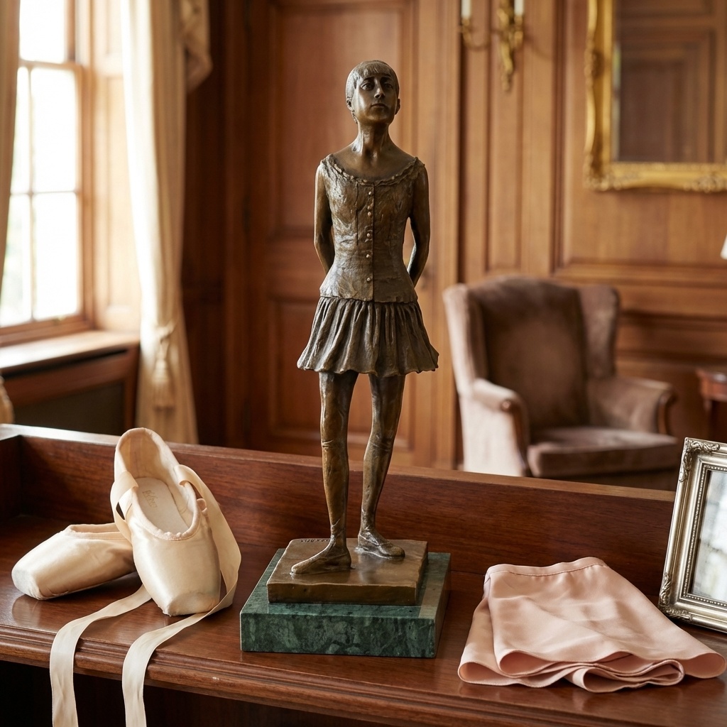 Bronzová socha - Baletka - na mramoru