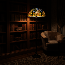 Podlahová Tiffany lampa - 169 cm