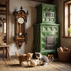 Starožitné řezbované hodiny Schutz Mark r1890