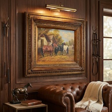 Zámecký obraz - Koně - olej na desce