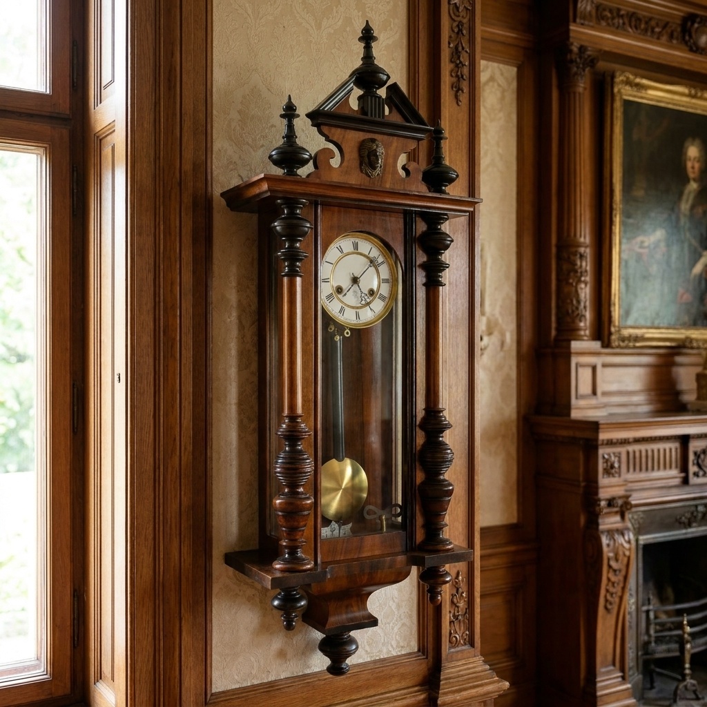 Starožitné řezbované hodiny Junghans r 1890