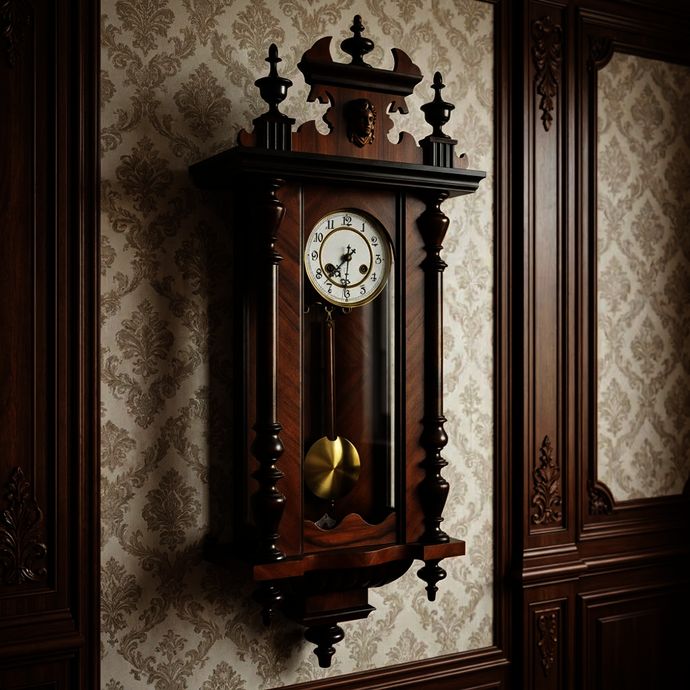 Starožitné řezbované hodiny Junghans r 1905