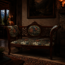Zámecké řezbované sofa - čalouněné - Gobelín