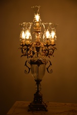 Zámecká lampa se šturcy - broušené sklo + bronz