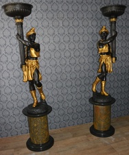 Zámecké bronzové sochy-mouřenínové - XXL-207 cm