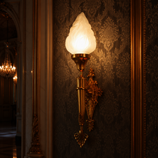 Zámecká bronzová lampa - pochodeň