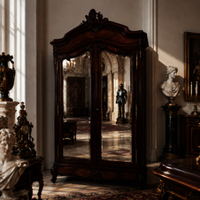 Starožitná skříň se zrcadly po renovaci - Louis XV