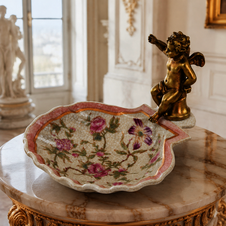 Zámecká miska s amorkem - porcelán + bronz