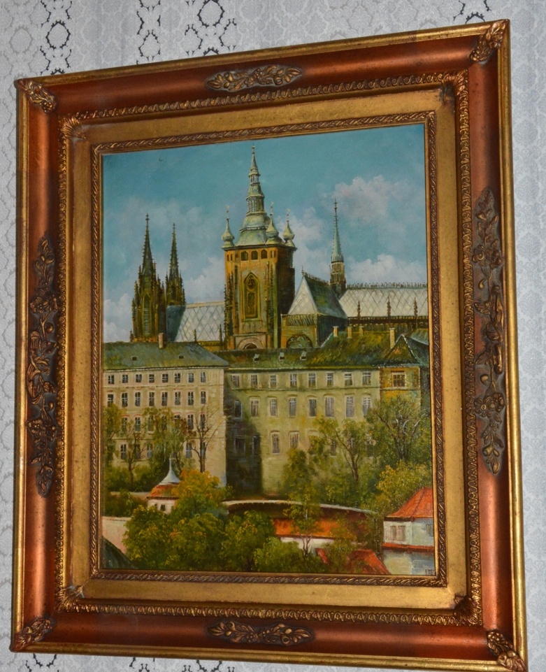 Obraz - Město - olej na plátně