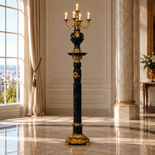 Zámecká podlahová lampa - mramor - bronz - 193 cm