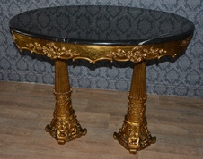 Zámecký stůl s mramorem - krásně zdobený